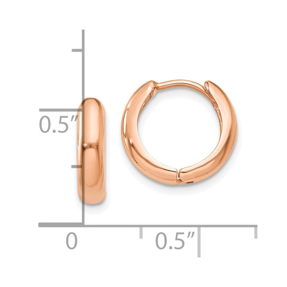 FJC Finejewelers 14 kt Rose Gold Huggies Polished Hinged Hoop Earrings 11 mm x 12 mm