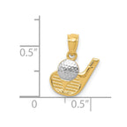 FJC Finejewelers 14 kt Yellow Gold and Rhodium Golf Charm 16 x 12 mm