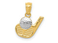 FJC Finejewelers 14 kt Yellow Gold and Rhodium Golf Charm 16 x 12 mm