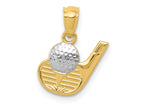 FJC Finejewelers 14 kt Yellow Gold and Rhodium Golf Charm 16 x 12 mm
