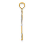 FJC Finejewelers 14 kt Yellow Gold with White Rhodium Polished Heart Key Charm 30 x 10 mm