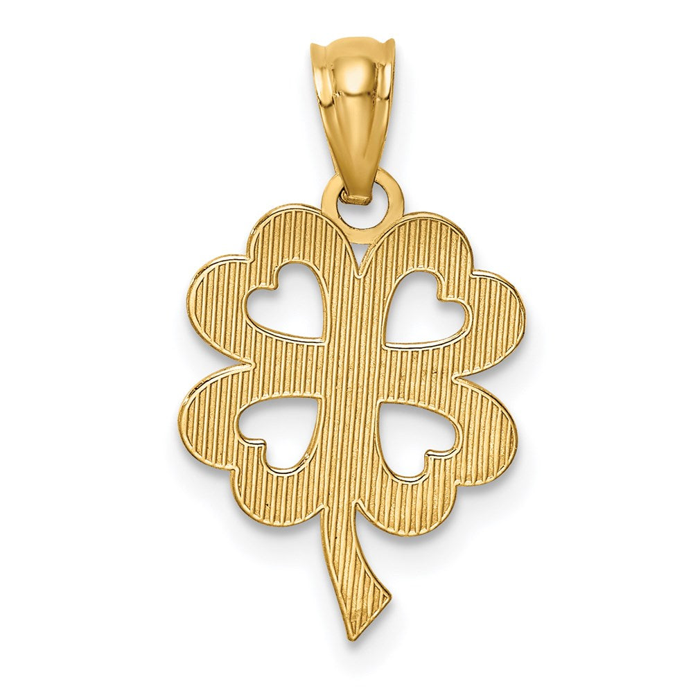 FJC Finejewelers 14 kt Yellow Gold Bright Cut Four Leaf Clover Charm 20 x 10 mm