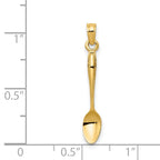 FJC Finejewelers 14 kt Yellow Gold 3-D Table Spoon Charm 27 x 5 mm