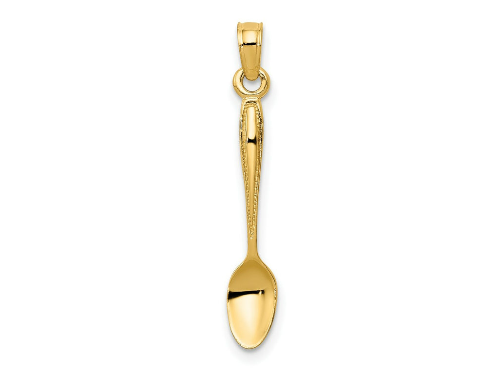FJC Finejewelers 14 kt Yellow Gold 3-D Table Spoon Charm 27 x 5 mm