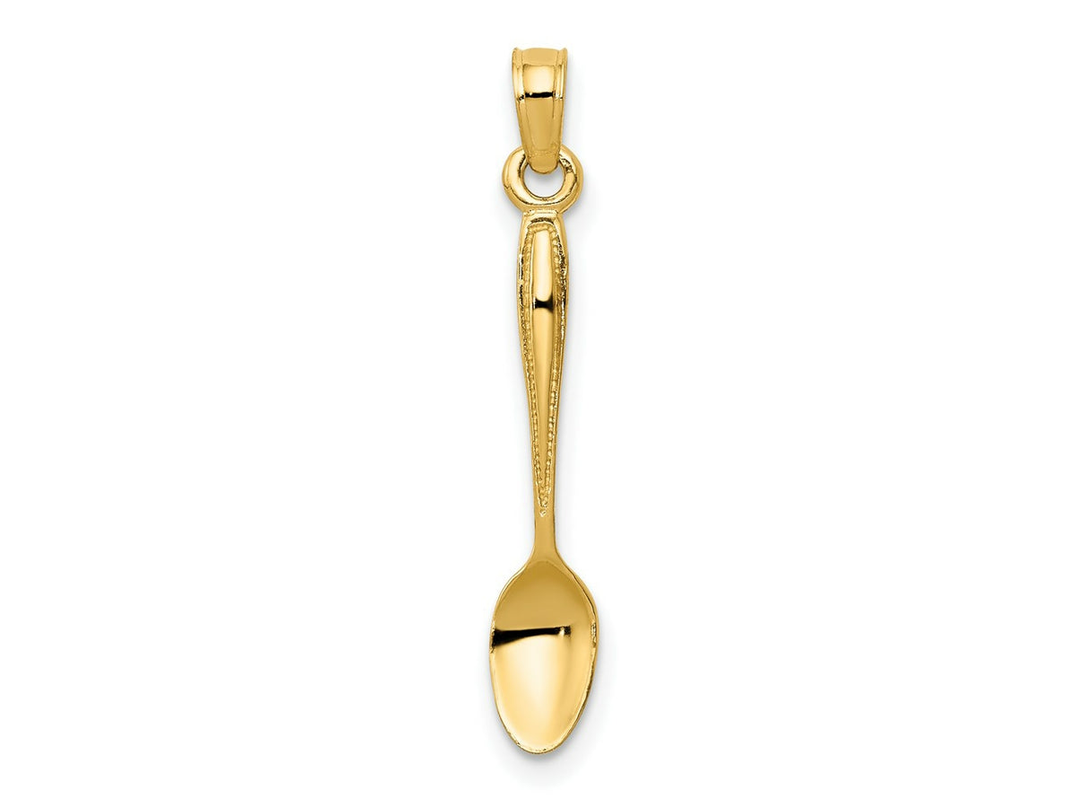FJC Finejewelers 14 kt Yellow Gold 3-D Table Spoon Charm 27 x 5 mm