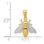 FJC Finejewelers 14 kt Yellow Gold with Rhodium Bee Charm 20 x 15 mm