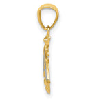FJC Finejewelers 14 kt Yellow Gold with Rhodium Bee Charm 20 x 15 mm