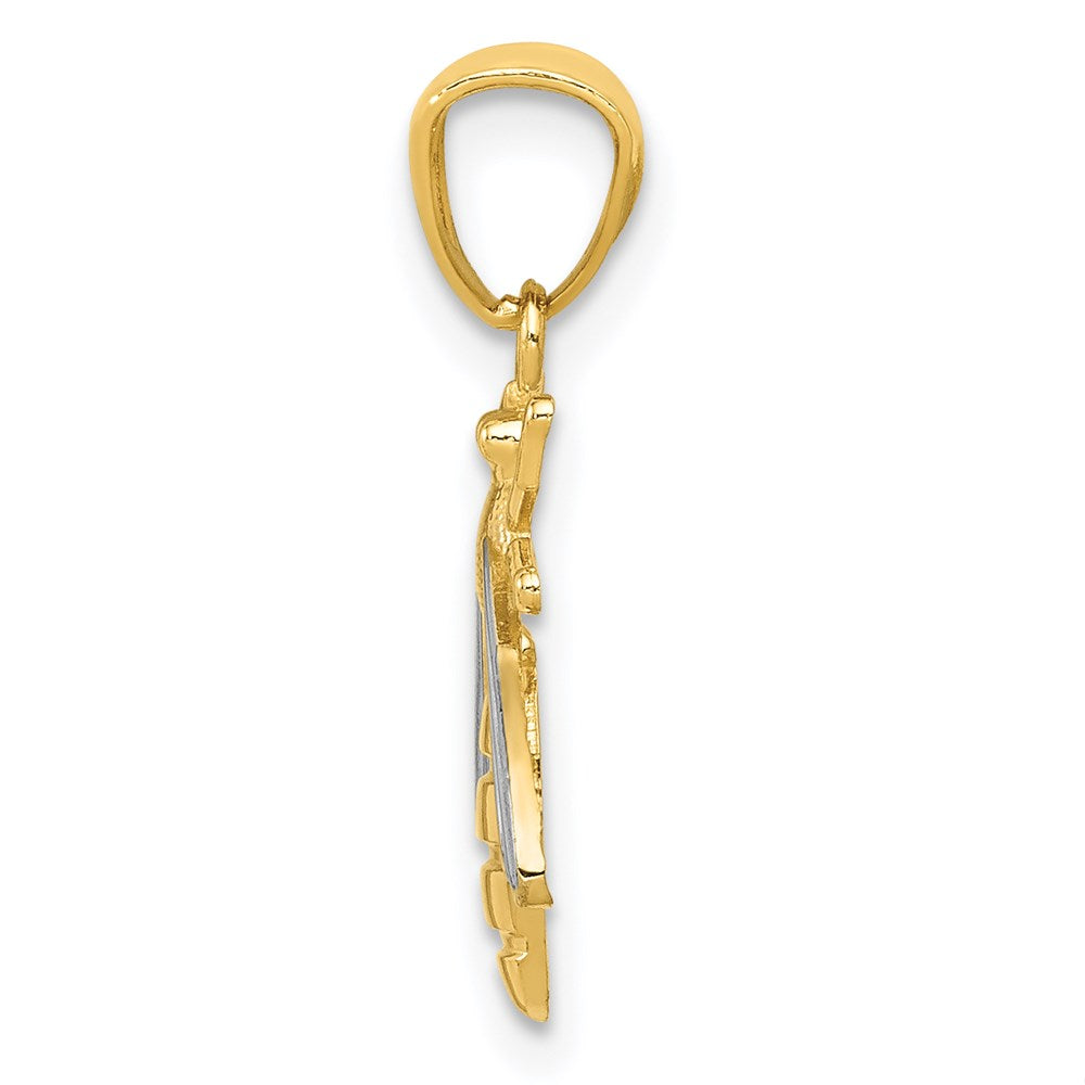 FJC Finejewelers 14 kt Yellow Gold with Rhodium Bee Charm 20 x 15 mm