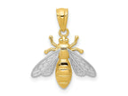 FJC Finejewelers 14 kt Yellow Gold with Rhodium Bee Charm 20 x 15 mm