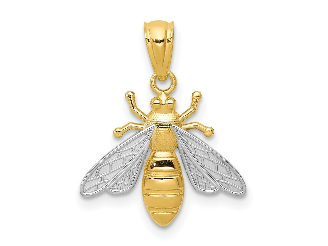FJC Finejewelers 14 kt Yellow Gold with Rhodium Bee Charm 20 x 15 mm