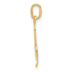 FJC Finejewelers 14 kt Yellow Gold Bright Cut Treble Clef Charm 21 x 5 mm