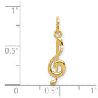 FJC Finejewelers 14 kt Yellow Gold Bright Cut Treble Clef Charm 21 x 5 mm