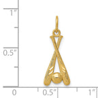 FJC Finejewelers 14 kt Yellow Gold Bright Cut Baseball Bats and Ball Charm 22 x 8 mm