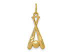 FJC Finejewelers 14 kt Yellow Gold Bright Cut Baseball Bats and Ball Charm 22 x 8 mm