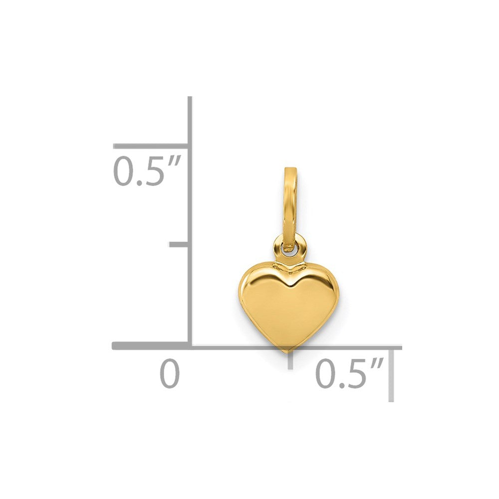 FJC Finejewelers 14 kt Yellow Gold Polished 3-D Puffed Heart Charm 11 x 6 mm