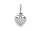 FJC Finejewelers 14 kt White Gold Themed Polished 3-D Heart Charm 11 mm x 6 mm