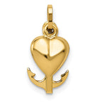 FJC Finejewelers 14 kt Yellow Gold Polished Heart Cross Anchor Charm 17 x 20 mm