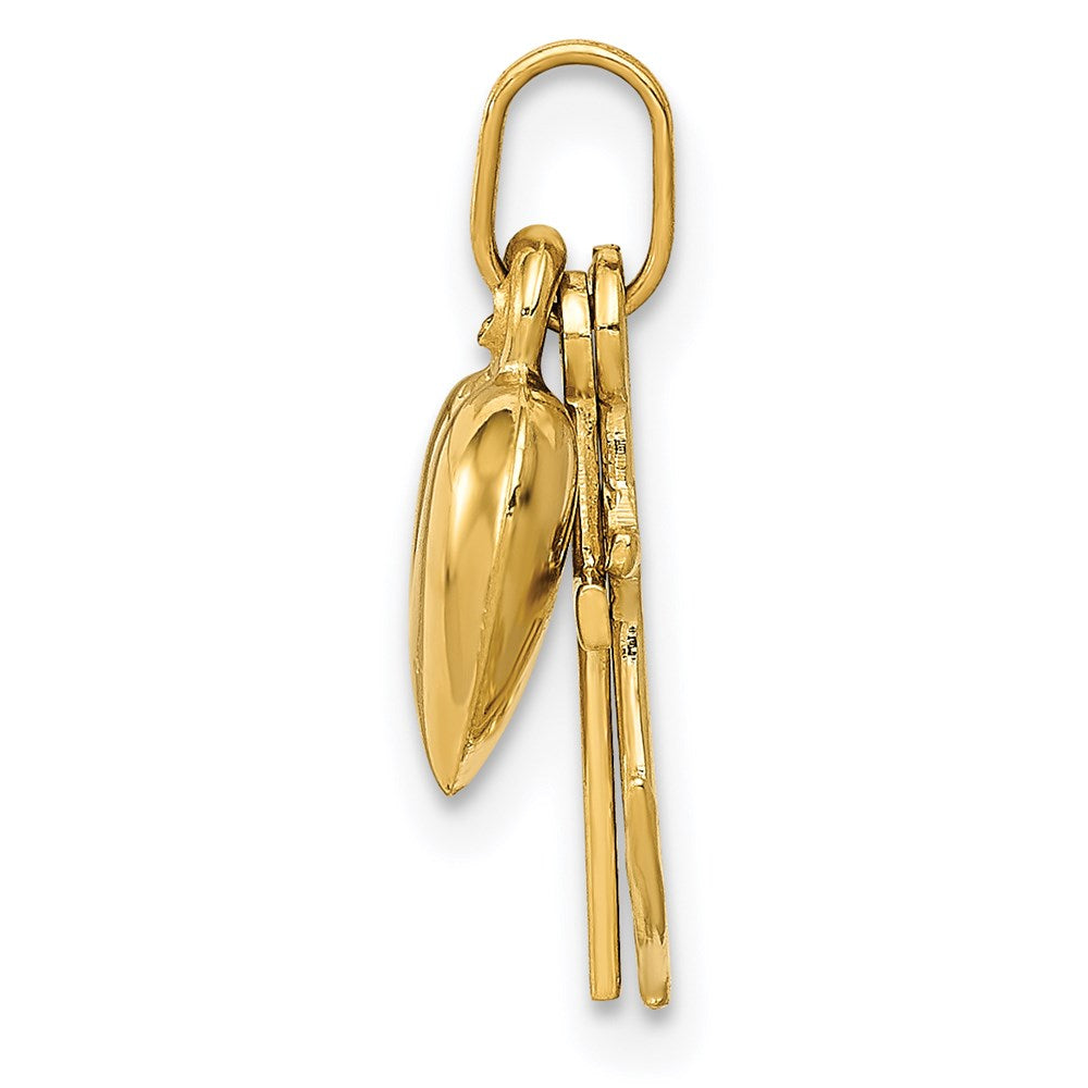 FJC Finejewelers 14 kt Yellow Gold Polished Heart Cross Anchor Charm 17 x 20 mm