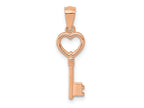 FJC Finejewelers 14 kt Rose Gold 3D Polished Heart Key Charm 23 mm x 7 mm