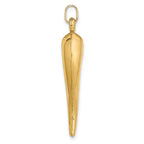 FJC Finejewelers 14 kt Yellow Gold Hollow 3D Italian Horn Charm 33 x 8 mm