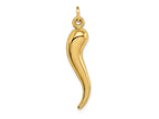 FJC Finejewelers 14 kt Yellow Gold Hollow 3D Italian Horn Charm 33 x 8 mm
