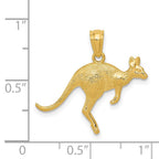 FJC Finejewelers 14 kt Yellow Gold Textured Kangaroo Charm 17 mm x 24 mm