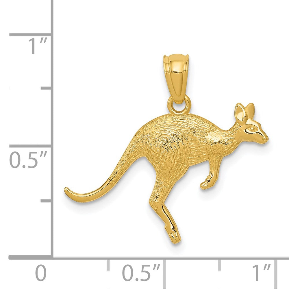 FJC Finejewelers 14 kt Yellow Gold Textured Kangaroo Charm 17 mm x 24 mm