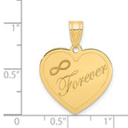 FJC Finejewelers 14 kt Yellow Gold Infinity FOREVER Laser Cut Charm Heart Charm 25 x 20 mm