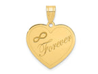 FJC Finejewelers 14 kt Yellow Gold Infinity FOREVER Laser Cut Charm Heart Charm 25 x 20 mm