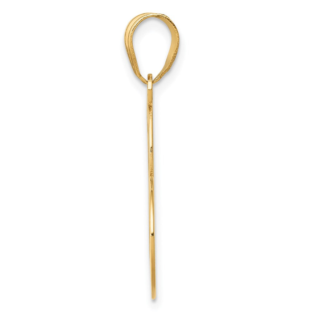 FJC Finejewelers 14 kt Yellow Gold Heart W/Cut Out Awareness Ribbon Charm