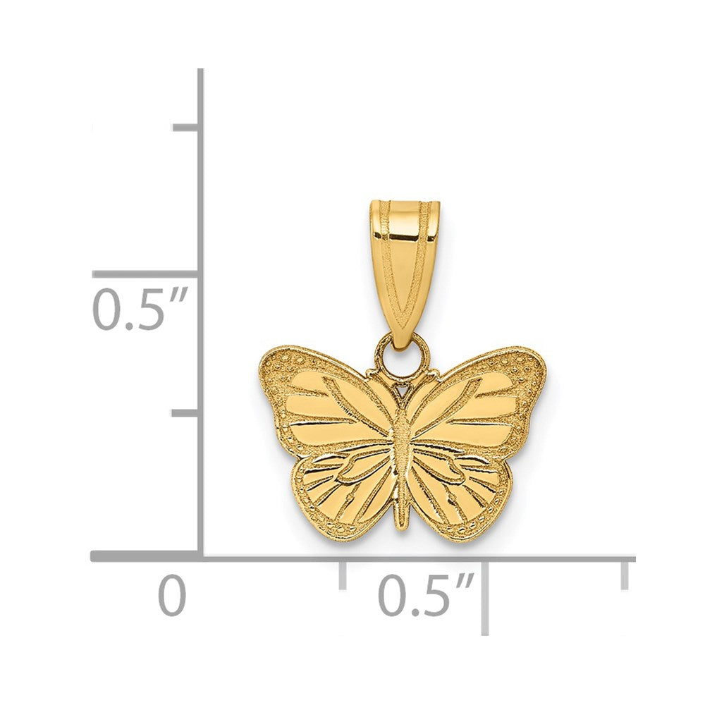 FJC Finejewelers 14 kt Yellow Gold Laser Cut Butterfly Charm