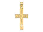 FJC Finejewelers 14 kt Yellow Gold Laser Cut JESUS Cross Charm 39 x 18 mm