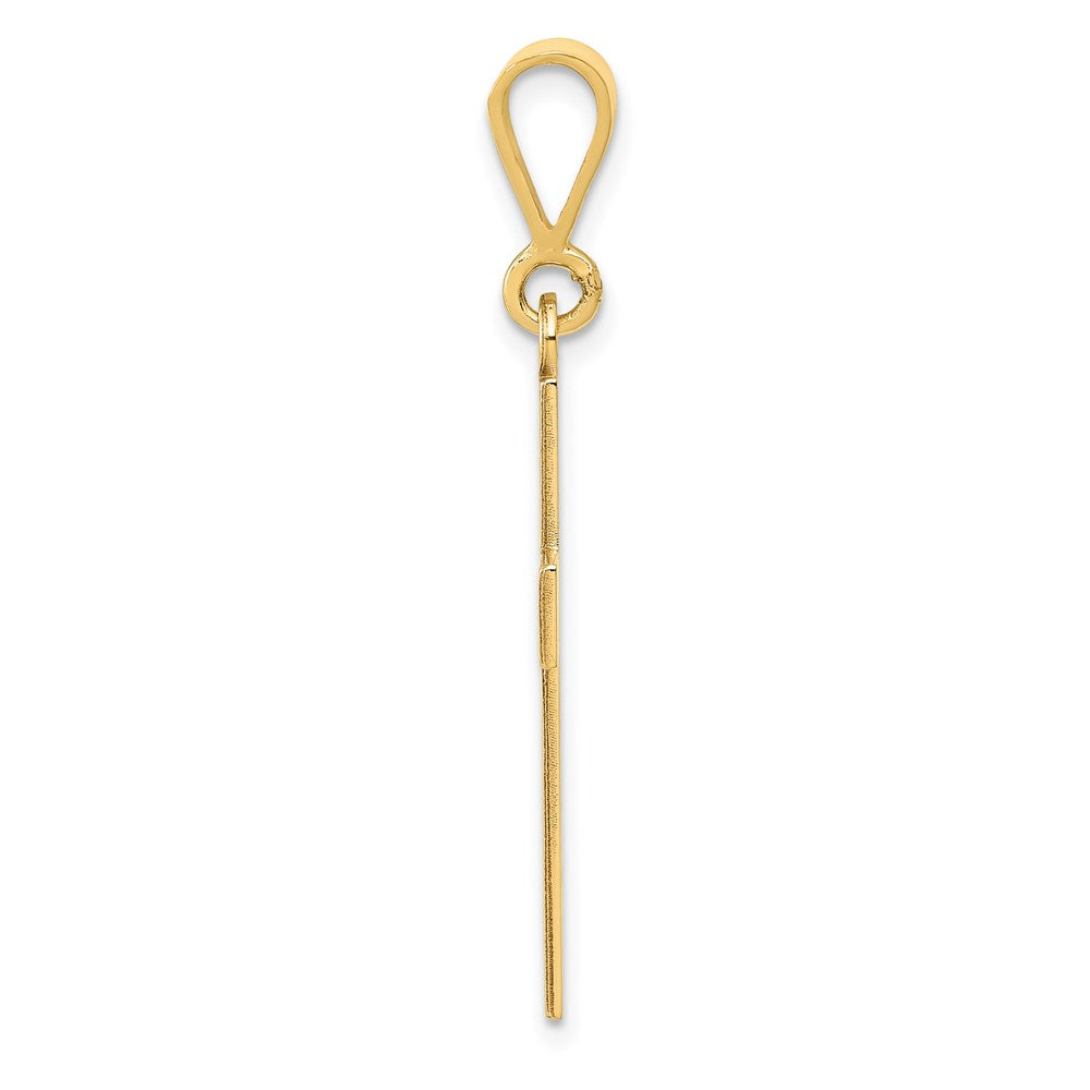 FJC Finejewelers 14 kt Yellow Gold Laser Cut FAITH Cross Charm 37 x 15 mm