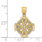 FJC Finejewelers 14 kt Yellow Gold Laser Cut Celtic Cross Charm 24 x 16 mm