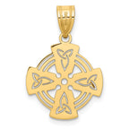 FJC Finejewelers 14 kt Yellow Gold Laser Cut Celtic Cross Charm 24 x 16 mm