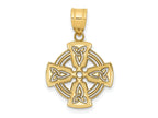 FJC Finejewelers 14 kt Yellow Gold Laser Cut Celtic Cross Charm 24 x 16 mm