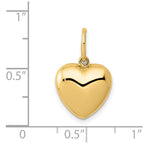 FJC Finejewelers 14 kt Yellow Gold Polished 3-D Puffed Heart Charm 11 mm