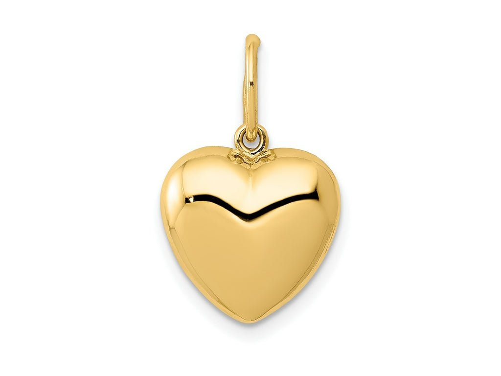 FJC Finejewelers 14 kt Yellow Gold Polished 3-D Puffed Heart Charm 11 mm