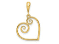 FJC Finejewelers 14 kt Yellow Gold Polished Swirl Heart Charm 16 mm