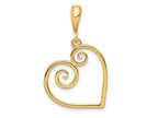 FJC Finejewelers 14 kt Yellow Gold Polished Swirl Heart Charm 16 mm