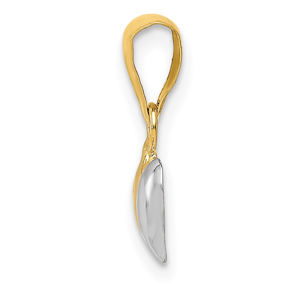 FJC Finejewelers 14 kt Yellow Gold with White Rhodium Double Heart Charm 15 x 11 mm