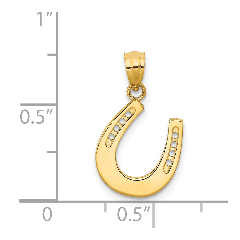 FJC Finejewelers 14 kt Yellow Gold Polished Horseshoe Charm