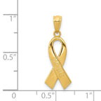 FJC Finejewelers 14 kt Yellow Gold Polished HOPE Ribbon Charm
