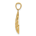 FJC Finejewelers 14 kt Yellow Gold Fancy Polished and Textured Small Filigree Teardrop Charm