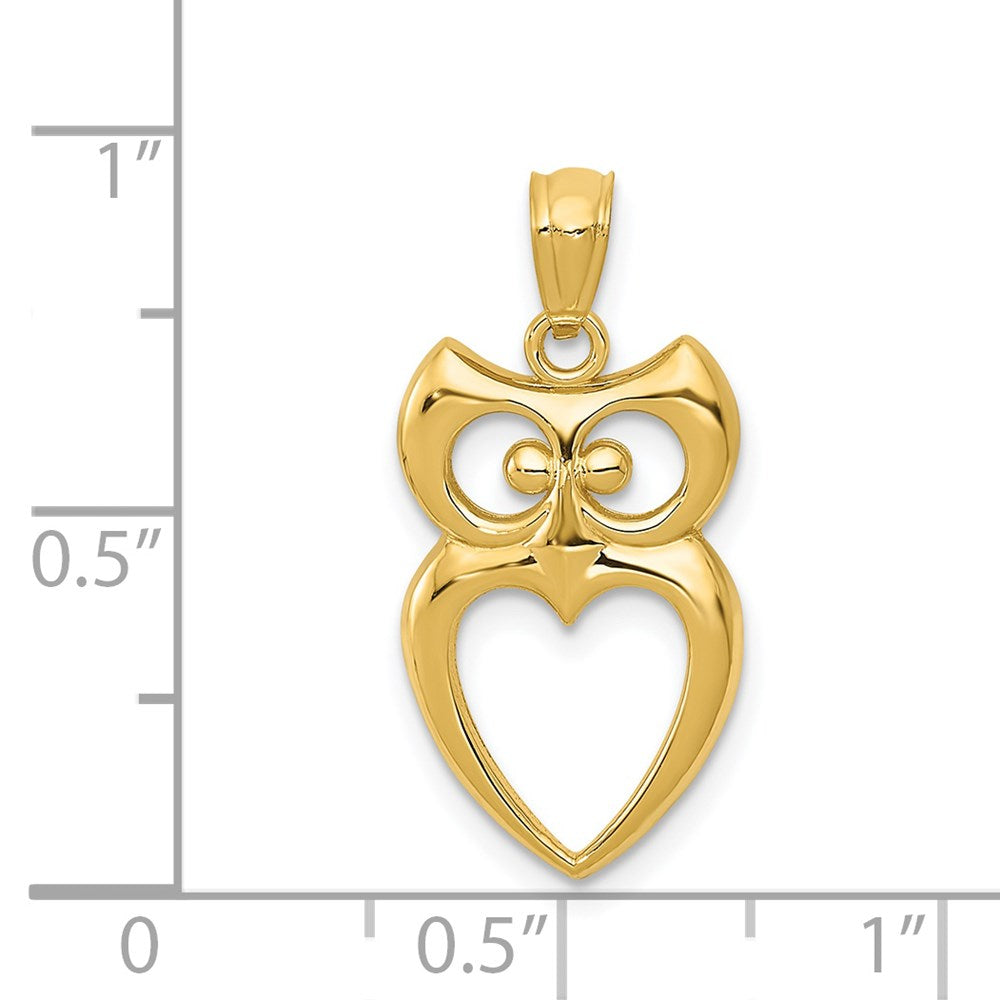 FJC Finejewelers 14 kt Yellow Gold Polished Cut-out Owl Charm