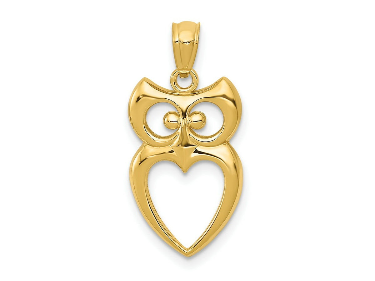 FJC Finejewelers 14 kt Yellow Gold Polished Cut-out Owl Charm