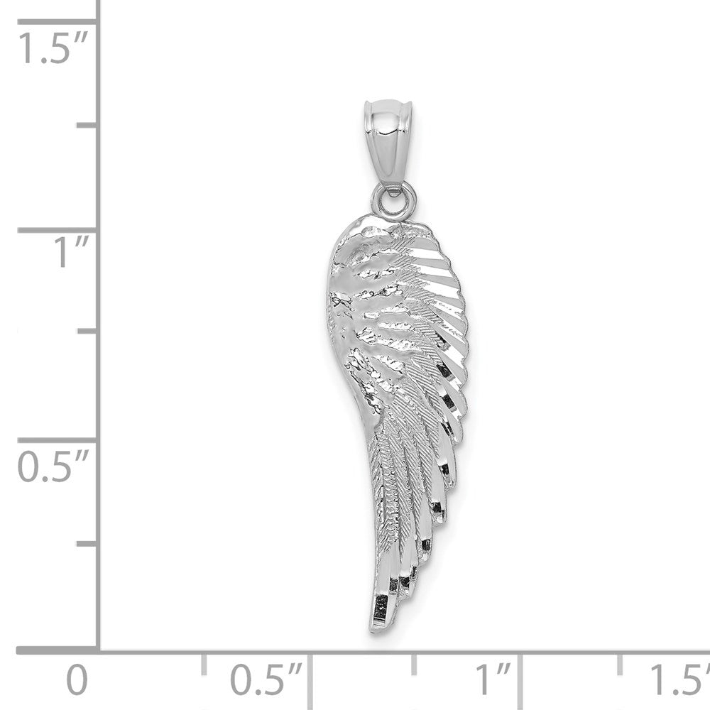 FJC Finejewelers 14 kt White Gold Polished and Textured Angel Wing Charm 32 mm