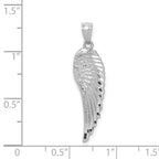 FJC Finejewelers 14 kt White Gold Polished and Textured Angel Wing Charm 32 mm