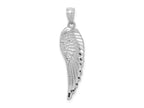 FJC Finejewelers 14 kt White Gold Polished and Textured Angel Wing Charm 32 mm