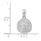 FJC Finejewelers 14 kt White Gold Polished and Textured Sand Dollar Charm 17 mm x 11 mm